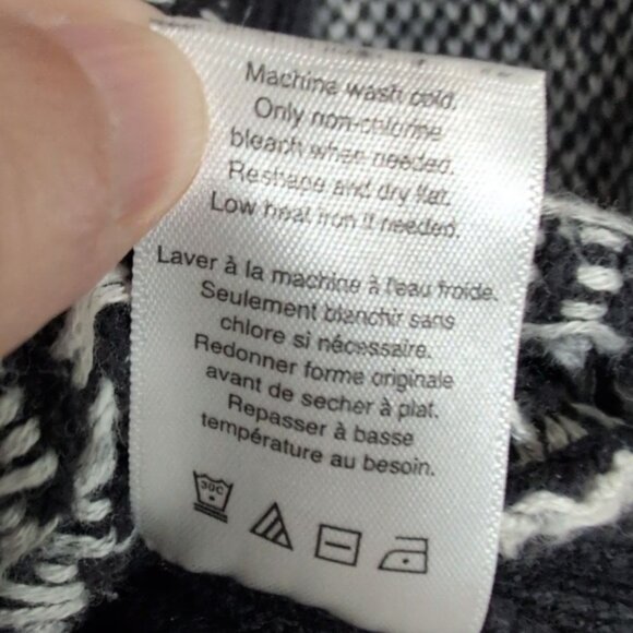 Coldwater Creek Cowl Neck Sweater Womens Size Large Blue Geometric Boho Knit - Picture 8 of 12